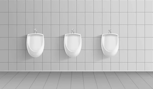 Ρεαλιστική 3D Λεπτομερής άνδρες δημόσια τουαλέτα. Διάνυσμα — Διανυσματικό Αρχείο