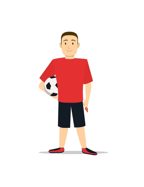 Cartoon Character Football Boy Soccer Sport Game Concept. Vector