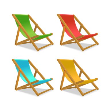 Gerçekçi 3d şezlong koltuğu ayrıntılı. Vektör