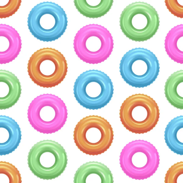 Refleic Detailed 3d Color Swim Rings Seamless Pattern Background. Вектор — стоковый вектор