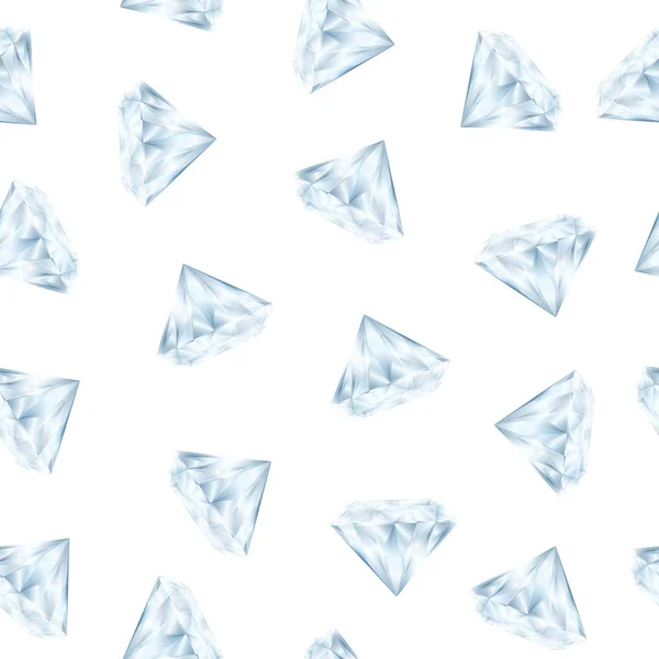 현실적인 상세한 3d 빛나는 밝은 다이아몬드 원활한 패턴 배경입니다. 벡터 — 스톡 벡터