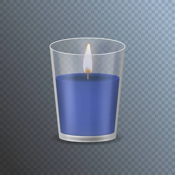 Realistische, detaillierte 3D Kerze auf transparentem Hintergrund. Vektor — Stockvektor