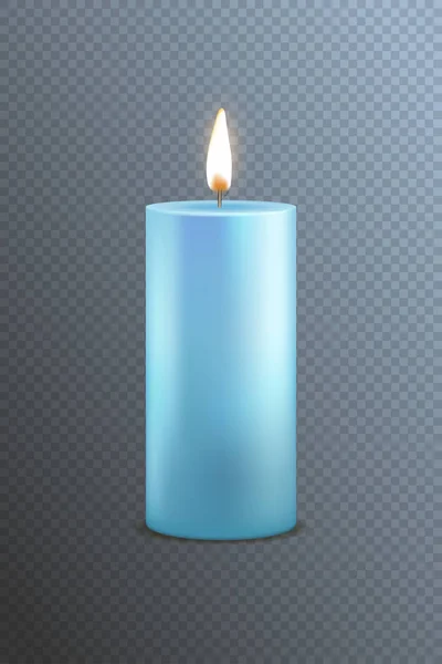 Реалістична деталізована 3d синя свічка на прозорому тлі. Векторні — стоковий вектор