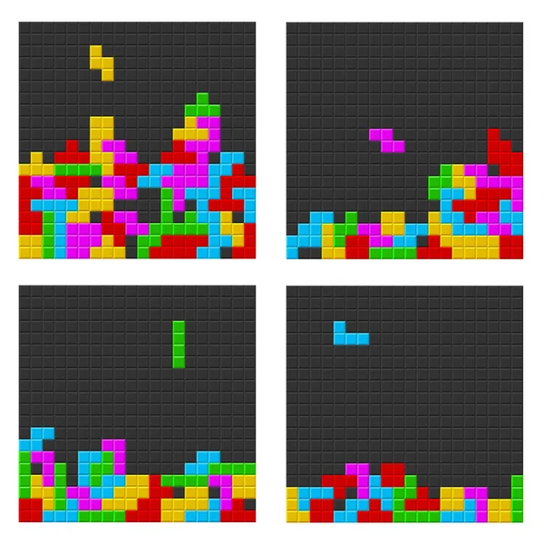 Alten Videospiel quadratischen Hintergrund gesetzt. Vektor — Stockvektor