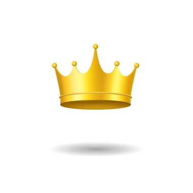 Gerçekçi Detaylı 3d Golden Crown Royal Takı. Vektör