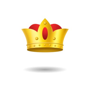 Gerçekçi Detaylı 3d Golden Crown Royal Takı. Vektör