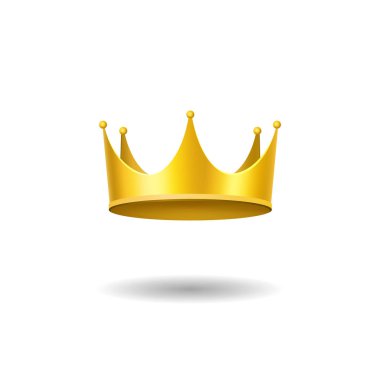 Gerçekçi Detaylı 3d Golden Crown Royal Takı. Vektör