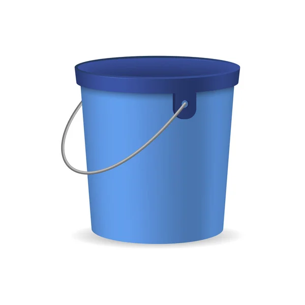 Realistic Detailed 3d Bucket or Container and Handle. Vector — Stock Vector