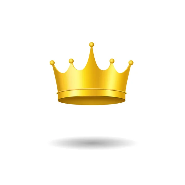 Réaliste détaillée 3d Golden Crown Royal bijoux. Vecteur — Image vectorielle