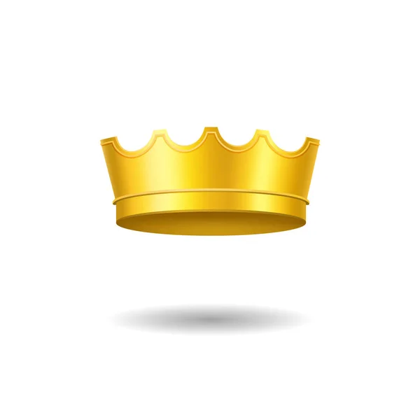 Realistische detaillierte 3d goldene Krone königlichen Schmuck. Vektor — Stockvektor