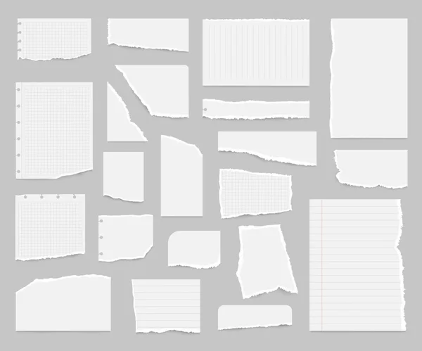 Realistische gedetailleerde 3D-papier kladjes set. Vector — Stockvector