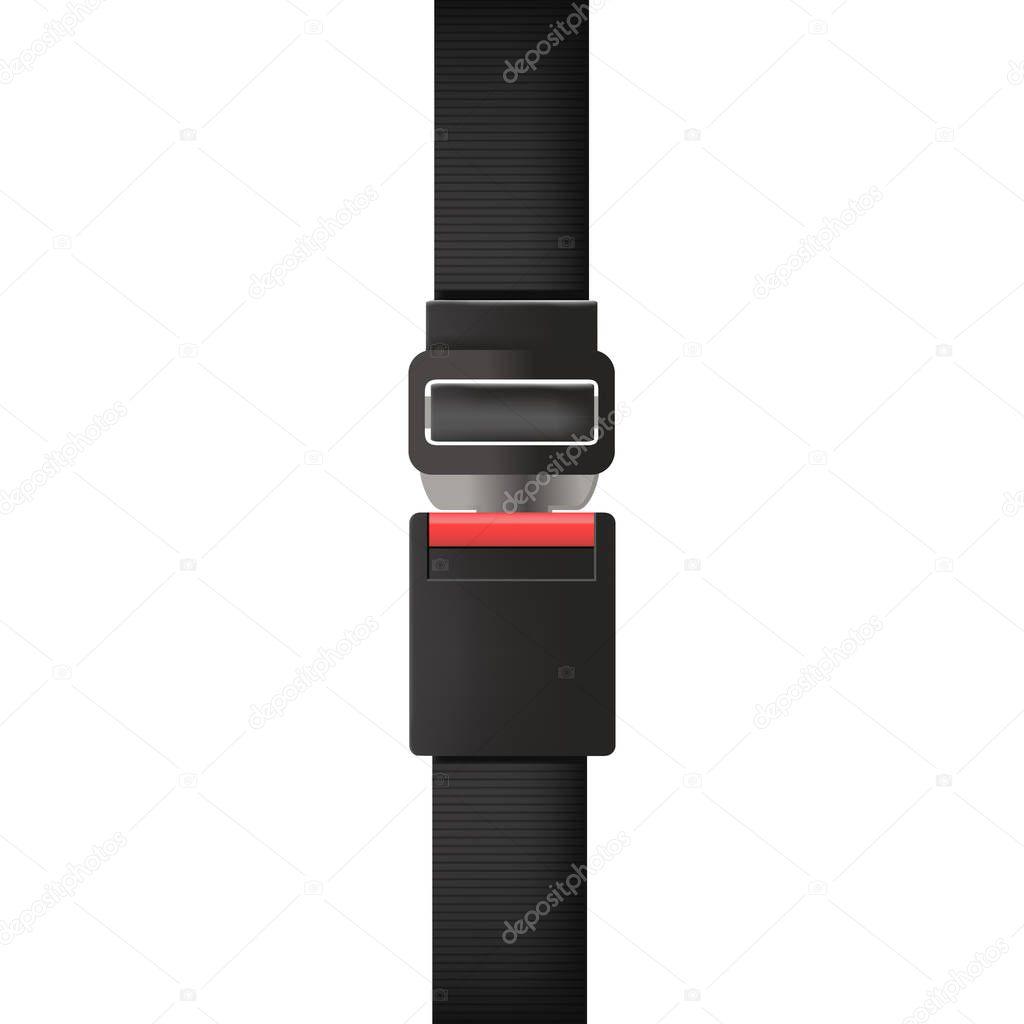 Realistic Detailed 3d Closed View Seatbelt. Vector
