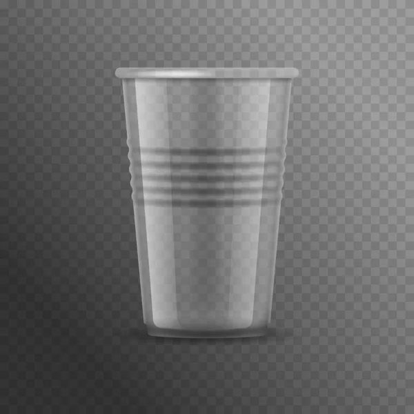 Realistisk detaljerad 3D plast Cup mall mockup. Vektor — Stock vektor