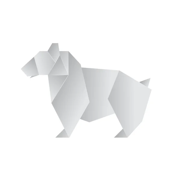 Realistiska detaljerade 3D origami papper djur Bear. Vektor — Stock vektor