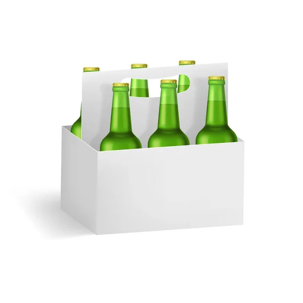 Realistico set di bottiglie di birra 3d dettagliate. Vettore — Vettoriale Stock