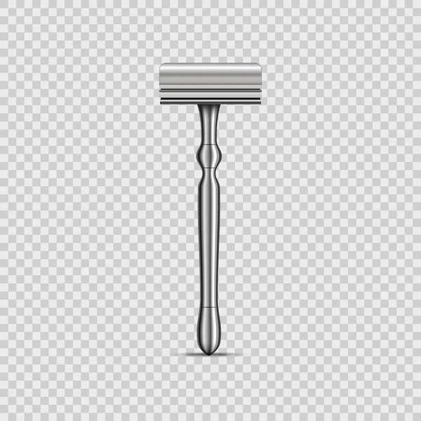 Realista detallado 3d metálico afeitar maquinilla de afeitar. Vector — Vector de stock