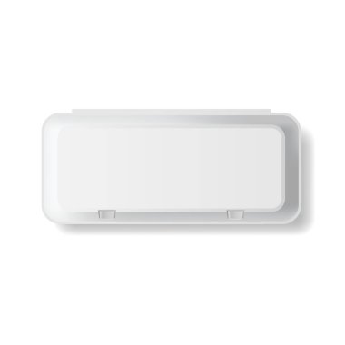 Gerçekçi Detaylı 3d Beyaz Boş Plastik Konteyner Yumurta Şablonu Mockup için. Vektör