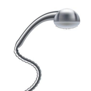 Gerçekçi detaylı 3d banyo duş kafa. Vektör