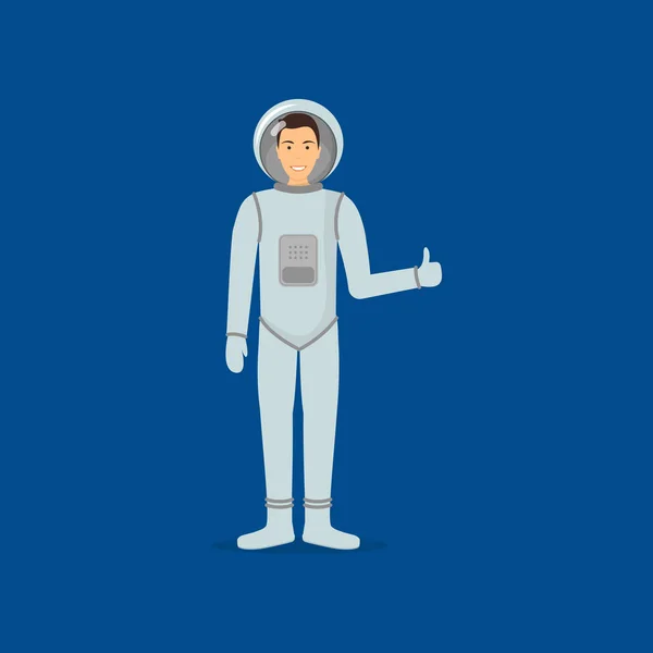 Personaje de dibujos animados Alegre Astronauta Persona Concepto Espacial. Vector — Vector de stock