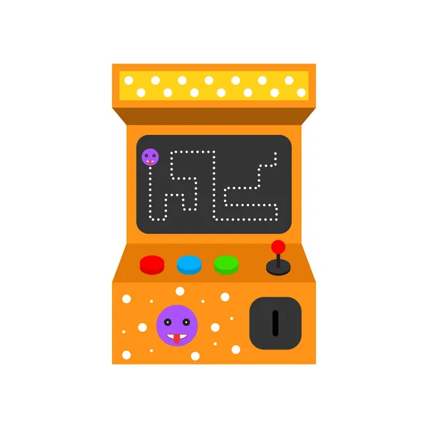 Cartoon Yellow Game Machine sur un blanc. Vecteur — Image vectorielle