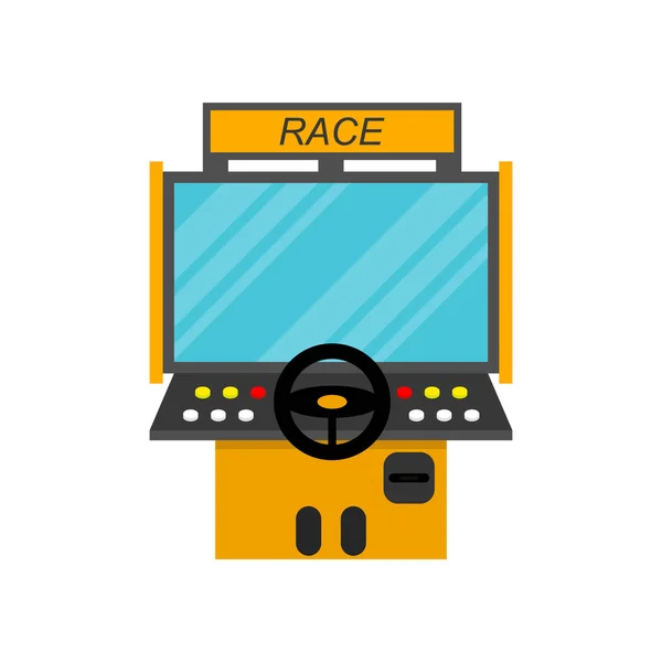 Tecknad Race spelmaskin på en vit. Vektor — Stock vektor