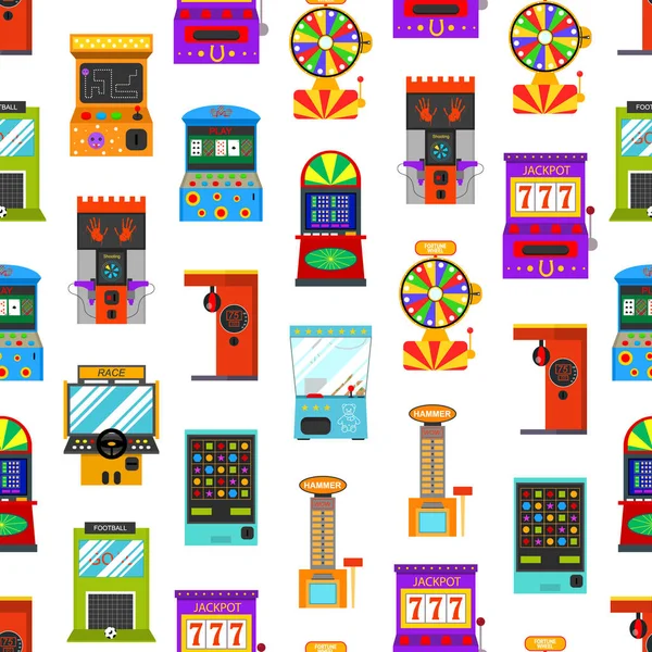 Κινούμενα σχέδια χρώμα μηχανή παιχνιδιών χωρίς ραφές μοτίβο φόντο. Διάνυσμα — Διανυσματικό Αρχείο