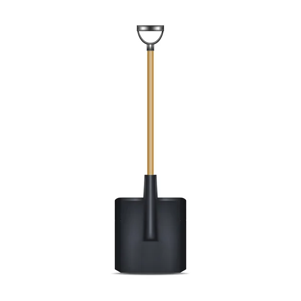 Realistische gedetailleerde 3D zwart leeg Shovel sjabloon mockup. Vector — Stockvector