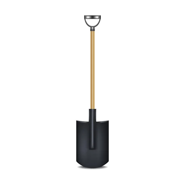 Realistische gedetailleerde 3D zwart leeg Shovel sjabloon mockup. Vector — Stockvector