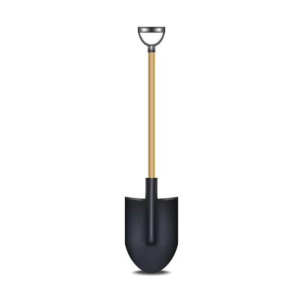 Realistische gedetailleerde 3D zwart leeg Shovel sjabloon mockup. Vector — Stockvector