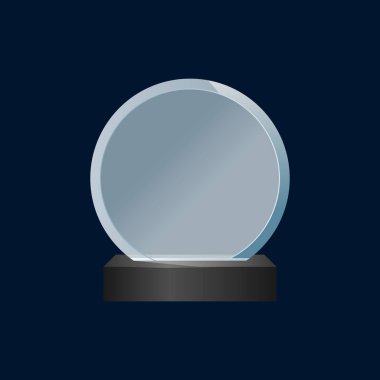 Realistic Detailed 3d Glass Cup Trophy. Vector clipart