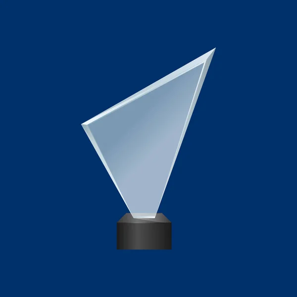 Reális részletes 3D-s üveg kupa Trophy. Vektor — Stock Vector