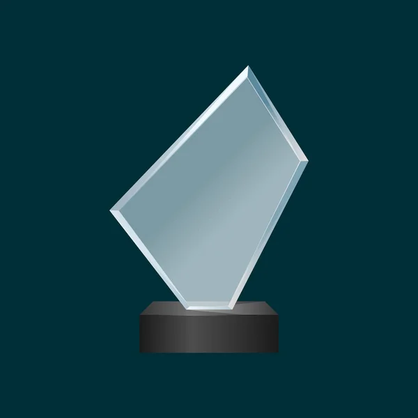 Realistisk detaljerad 3D glass Cup Trophy. Vektor — Stock vektor