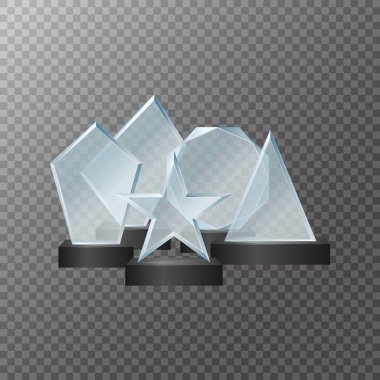 Gerçekçi detaylı 3 boyutlu cam Kupası kupa seti. Vektör