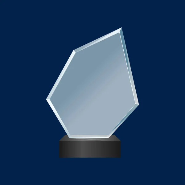 Realista detallado trofeo Copa de cristal 3d. Vector — Vector de stock