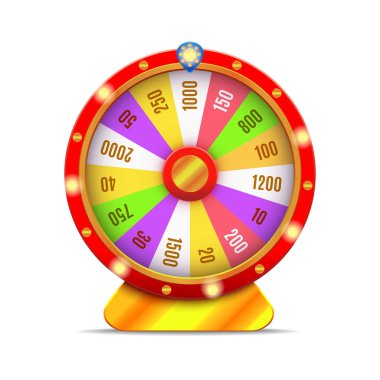 Gerçekçi 3d Detaylı Casino Fortune Wheel. Vektör