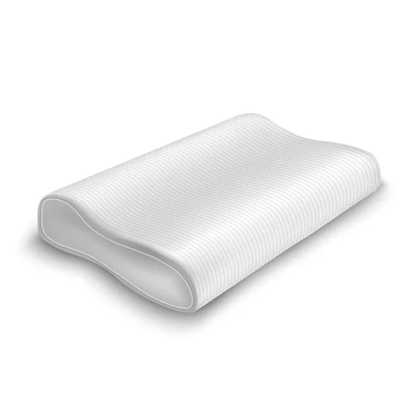 Realista detalhada 3d branco branco travesseiro ortopédico modelo Mockup. Vetor —  Vetores de Stock