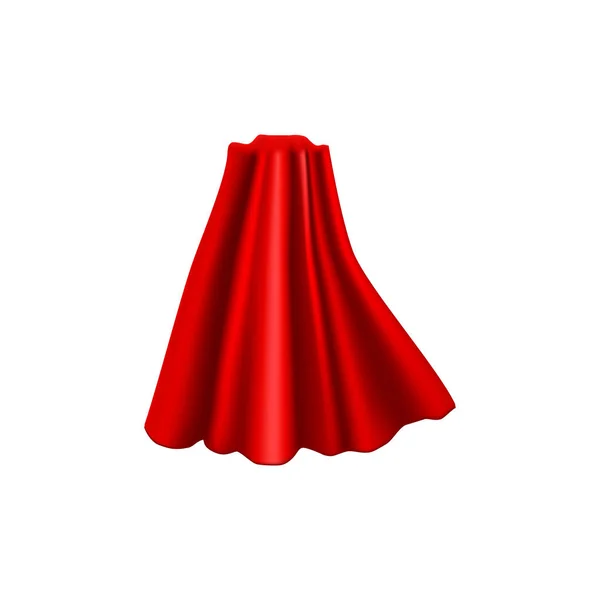 Realista Detallado 3d traje de capa roja Superhéroe. Vector — Vector de stock