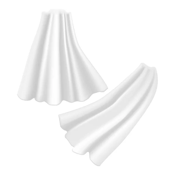 Realistische gedetailleerde 3D witte cloaks kostuum superheld set. Vector — Stockvector