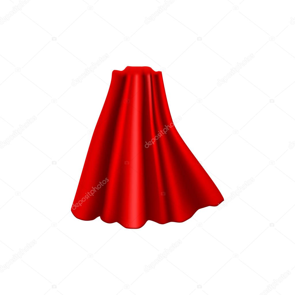Realistic Detailed 3d Red Cloak Costume Superhero. Vector