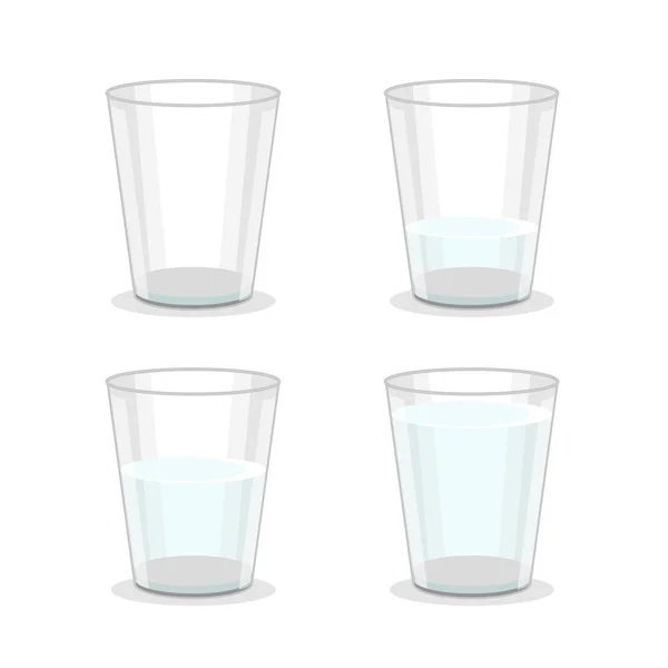 Realistische gedetailleerde 3D glas water set. Vector — Stockvector