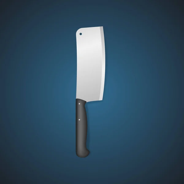 Realistisk detaljerad 3D slaktare kött kniv. Vektor — Stock vektor