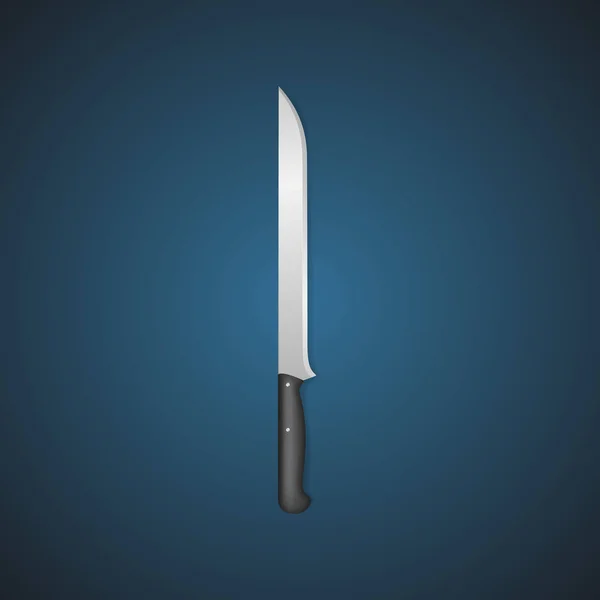 Realistisk detaljerad 3D slaktare kött kniv. Vektor — Stock vektor