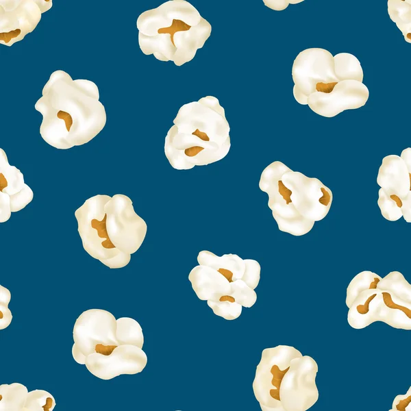 Realistic Detailed 3d Element Popcorn Seamless Pattern Background. Vector — Stock Vector