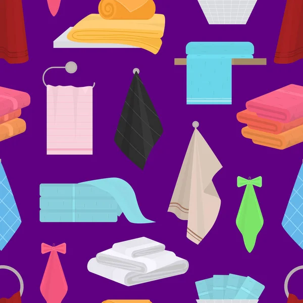 Cartoon Color Hand en Bad Fabric Handdoeken Naadloze patroon achtergrond. Vector — Stockvector