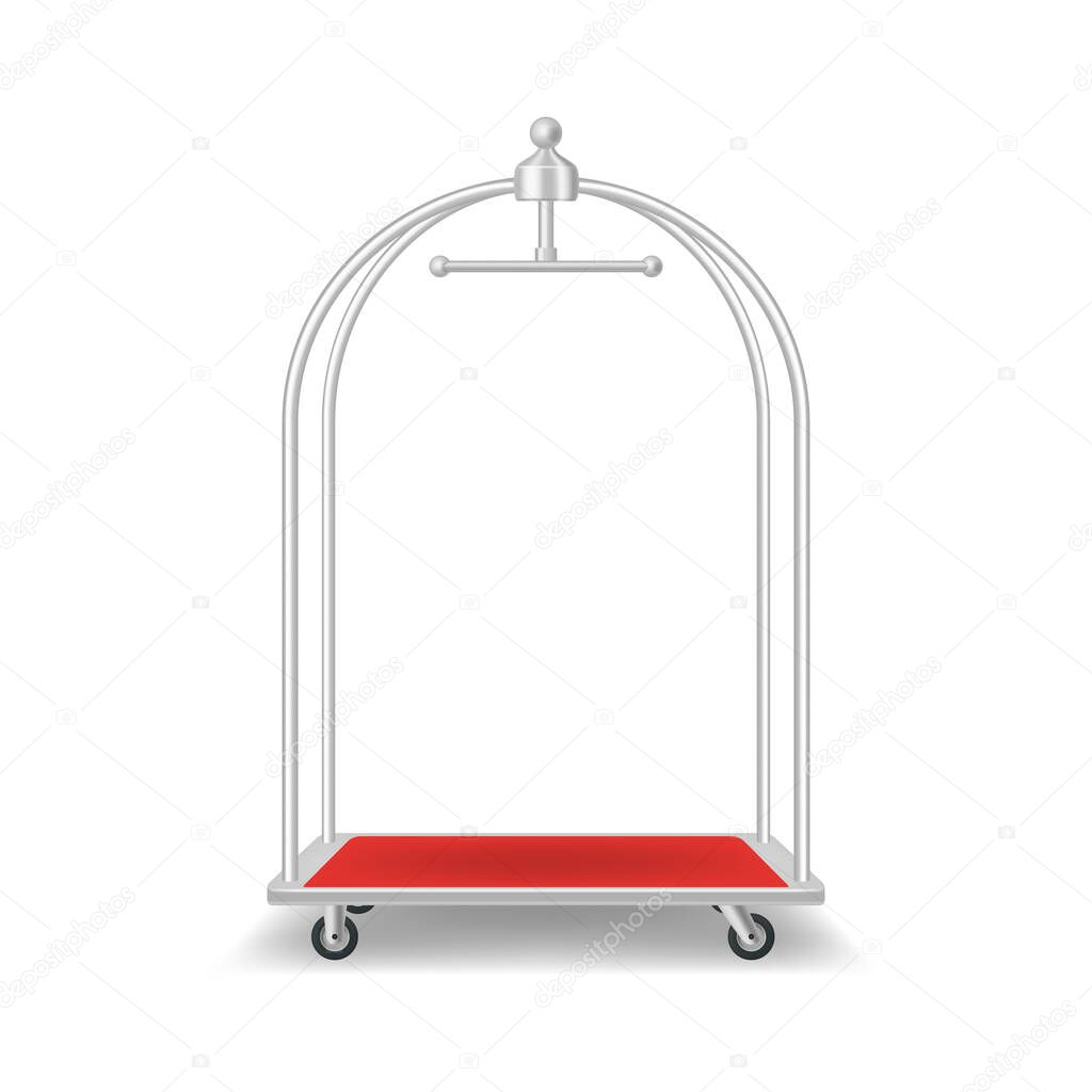 Realistic 3d Detailed Empty Luggage Trolley Cart. Vector
