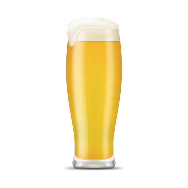 Realistico 3d dettagliata completa tazza di birra. Vettore — Vettoriale Stock
