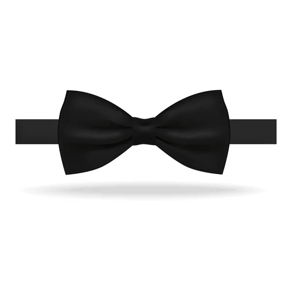 Cravate d'arc noir détaillée 3d réaliste. Vecteur — Image vectorielle