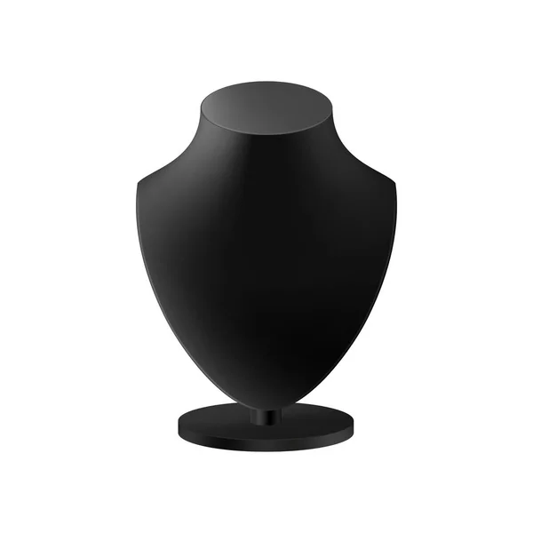 Realistisches 3D Detailliertes schwarzes Halskettendisplay. Vektor — Stockvektor