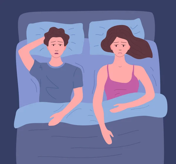 Персонажи мультфильма "Спящие мужчина и женщина". Вектор — стоковый вектор