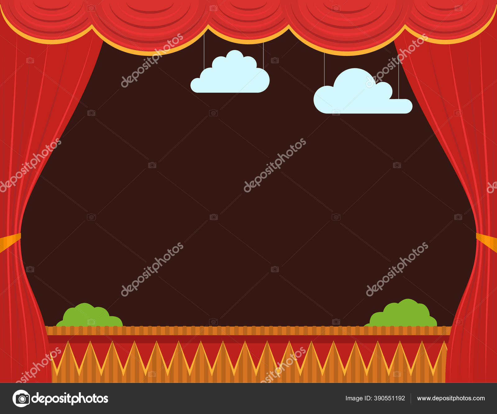 Мультфильм "Пустые Детские Кукольные Театры" Вектор Векторное.